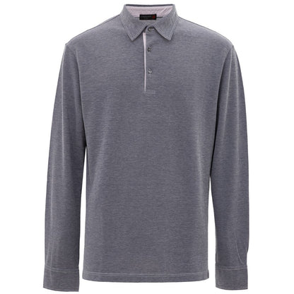 Polo en coton bleu Corneliani