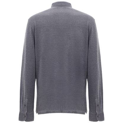 Polo en coton bleu Corneliani