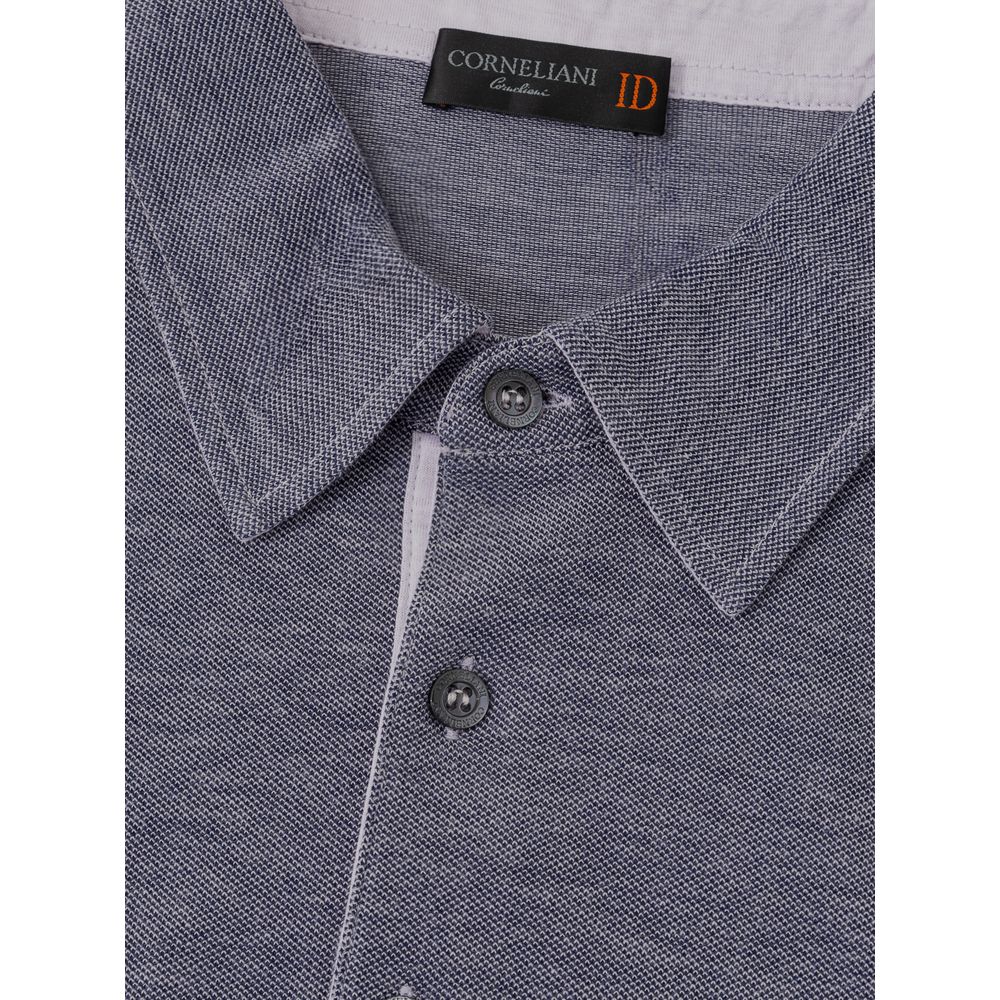 Polo en coton bleu Corneliani