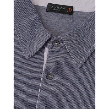 Polo en coton bleu Corneliani