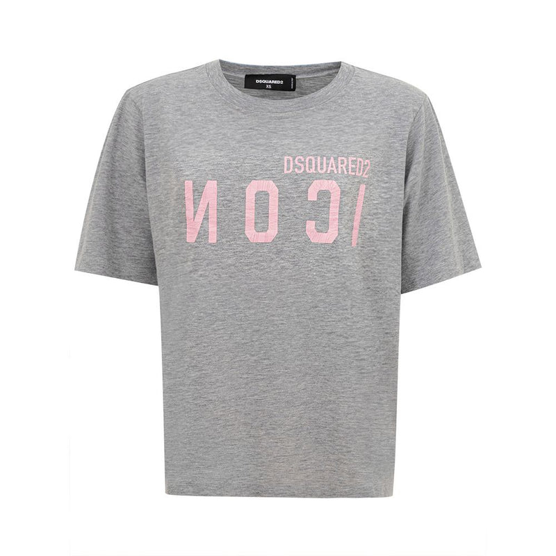 Dsquared² Elegant Gray Cotton Top for Women - Stylish Comfort