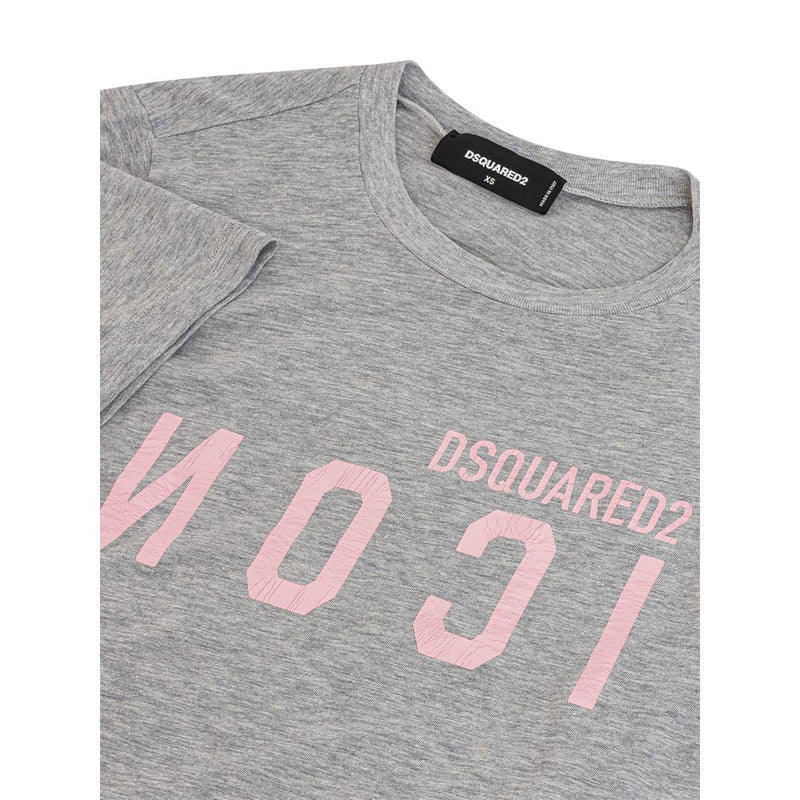 Dsquared² Elegant Gray Cotton Top for Women - Stylish Comfort