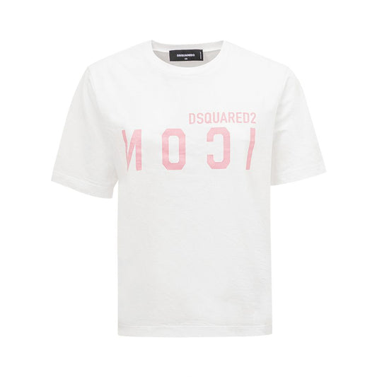 T-shirt blanc en coton élégant Dsquared² pour femmes stylées