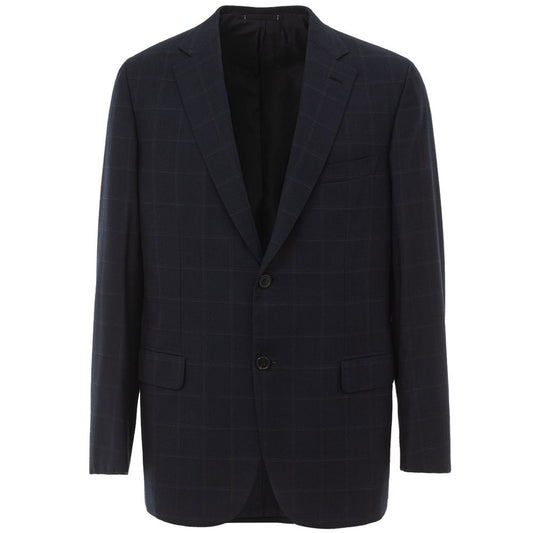 Blauwe wollen blazer van Brioni