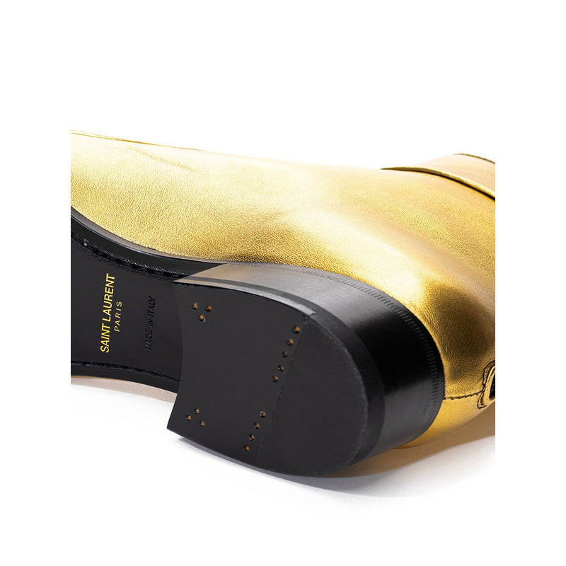 Saint Laurent Gold Leather Boot - Elegant Ankle Style for Women