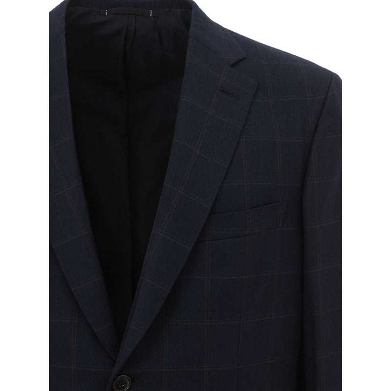 Blauwe wollen blazer van Brioni