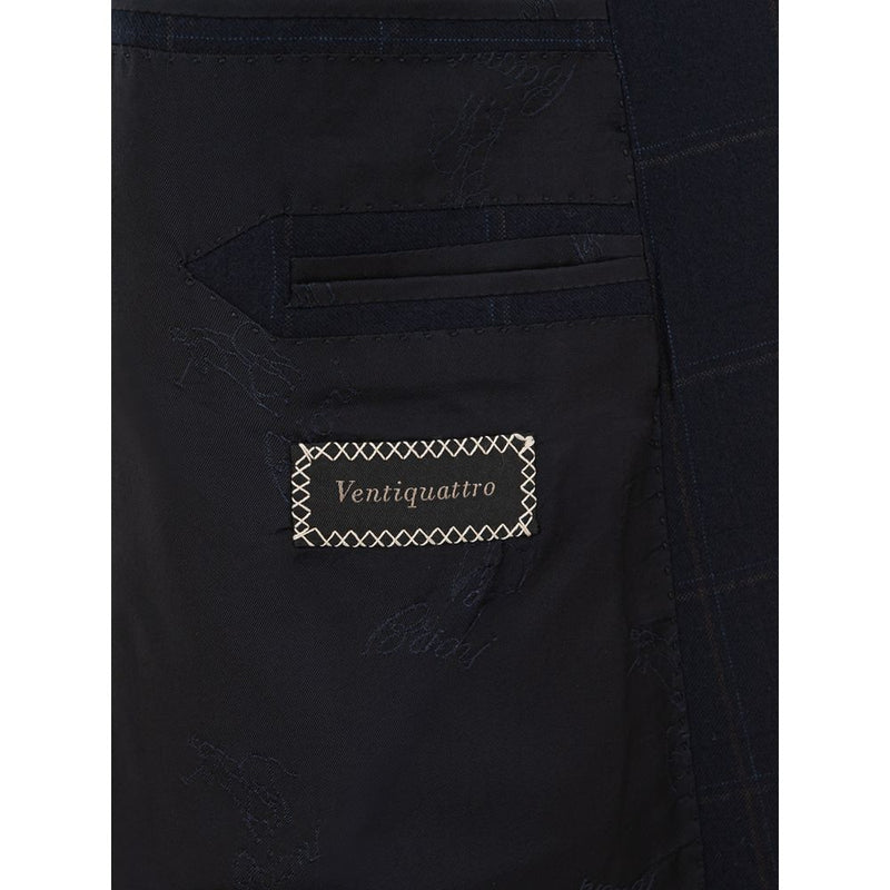 Blauwe wollen blazer van Brioni