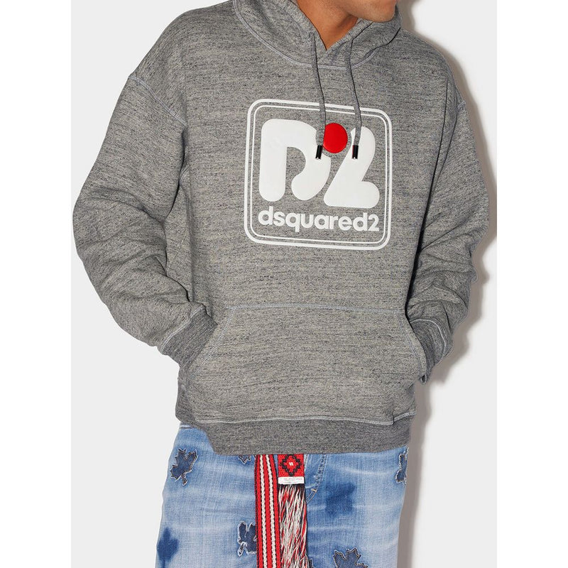 Sweat à capuche gris en coton Dsquared²