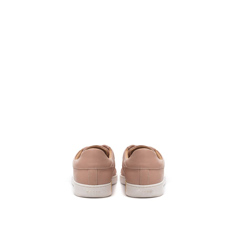 Bally Elegant Pink Cotton Leather Sneakers for Women