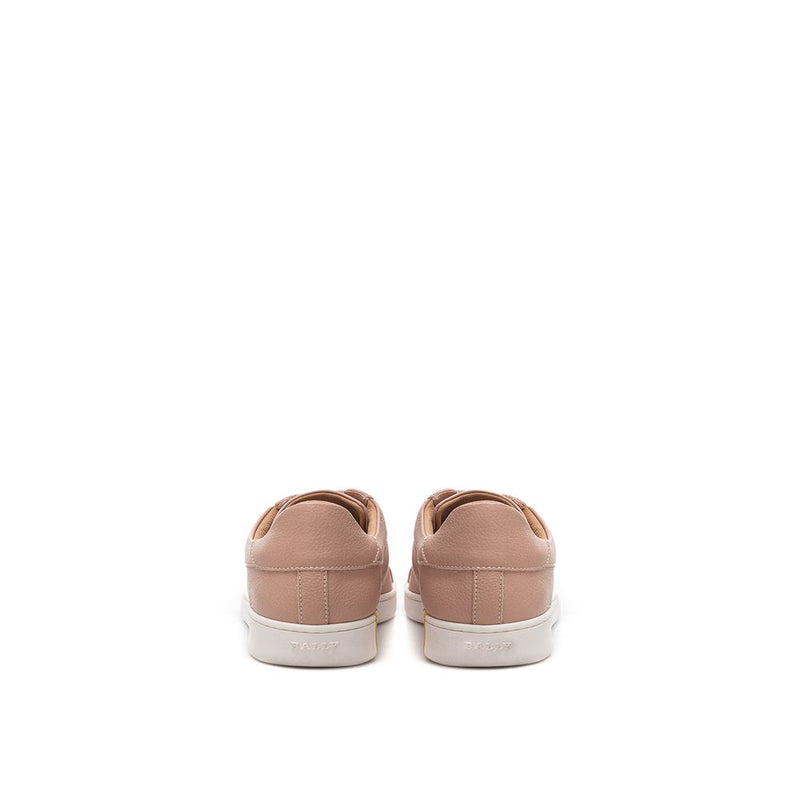 Bally Elegant Pink Cotton Leather Sneakers for Women