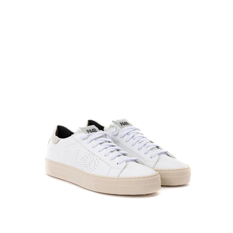 P448 White Leather Sneakers - Stylish Comfort for Everyday Wear