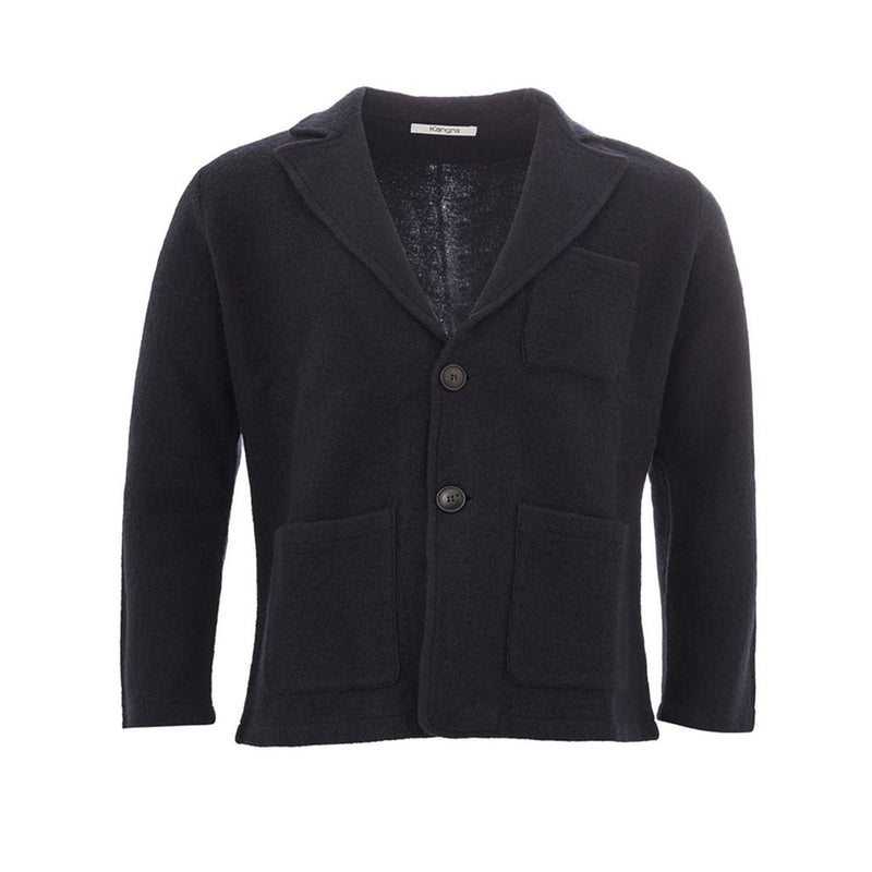KANGRA Elegante Blauwe Wollen Jas voor Heren