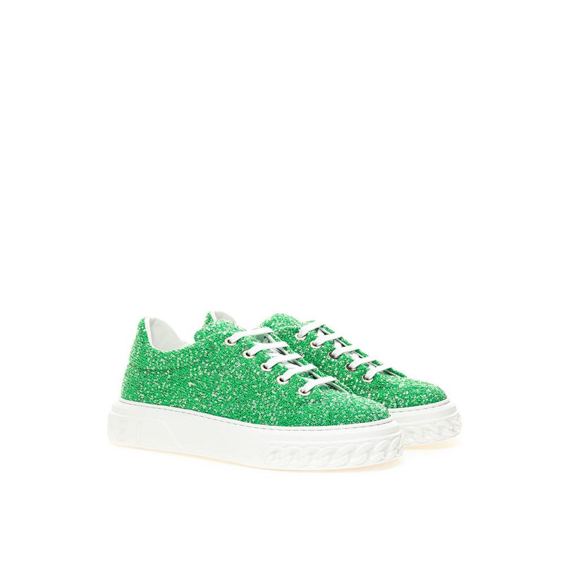 Casadei Emerald Elegance Leather Sneakers for Women