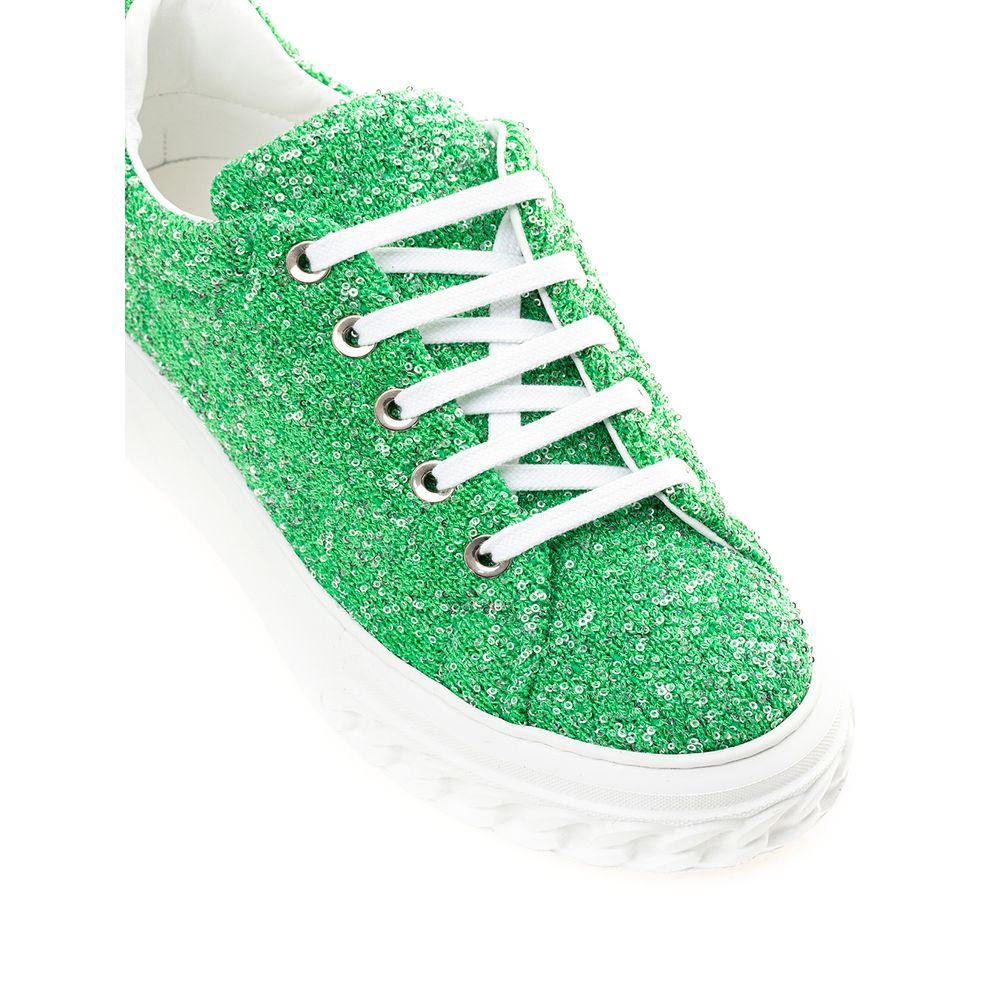 Casadei Emerald Elegance Leather Sneakers for Women