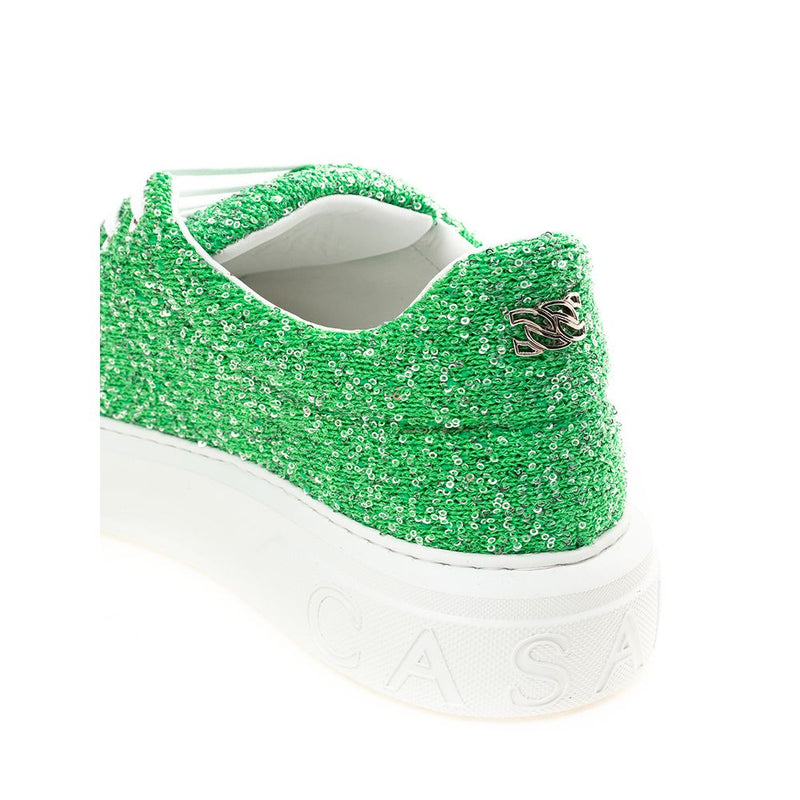 Casadei Emerald Elegance Leather Sneakers for Women