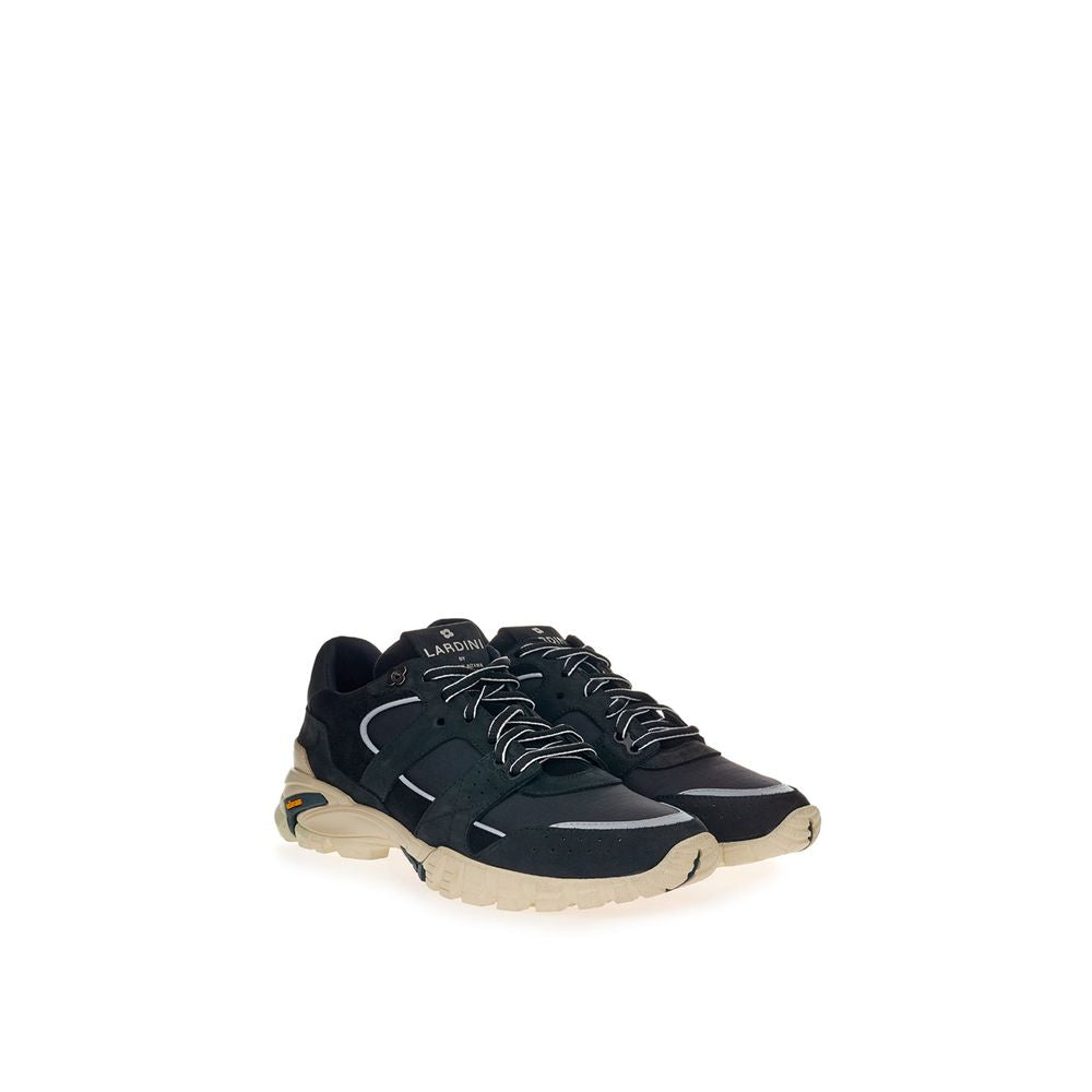 Baskets en cuir suédé noir Lardini