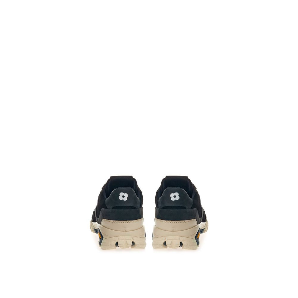 Baskets en cuir suédé noir Lardini