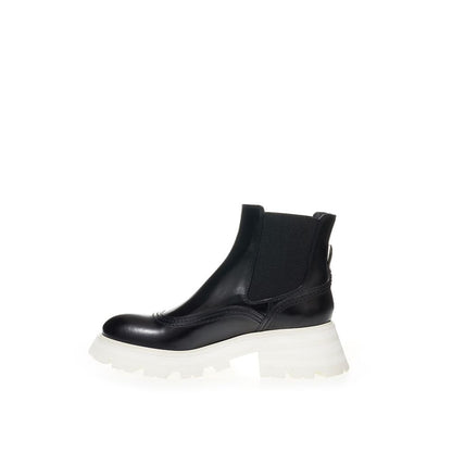 Bottines en cuir élégantes Alexander McQueen, noir intemporel