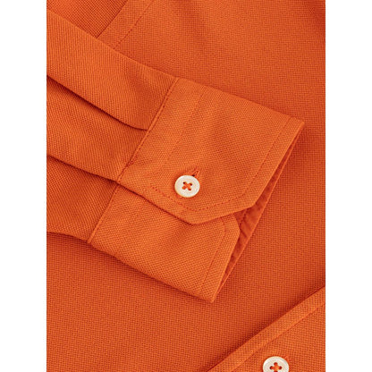 Gran Sasso Elegant Oranje Katoenen Poloshirt voor Heren