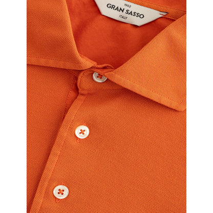 Gran Sasso Elegant Oranje Katoenen Poloshirt voor Heren