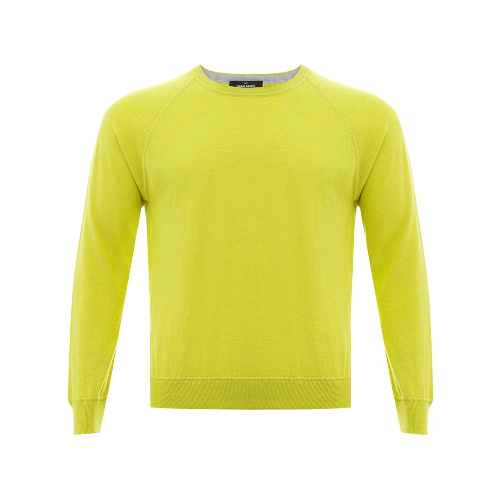 Pull en coton italien jaune soleil de Gran Sasso