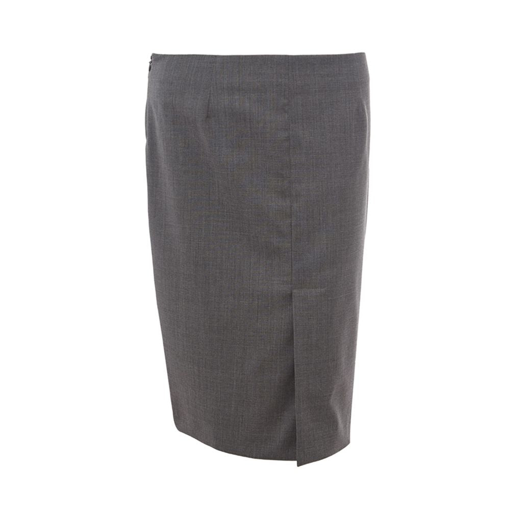 Lardini Chic Gray Wool Pencil Skirt - Elegant Women's Fashion