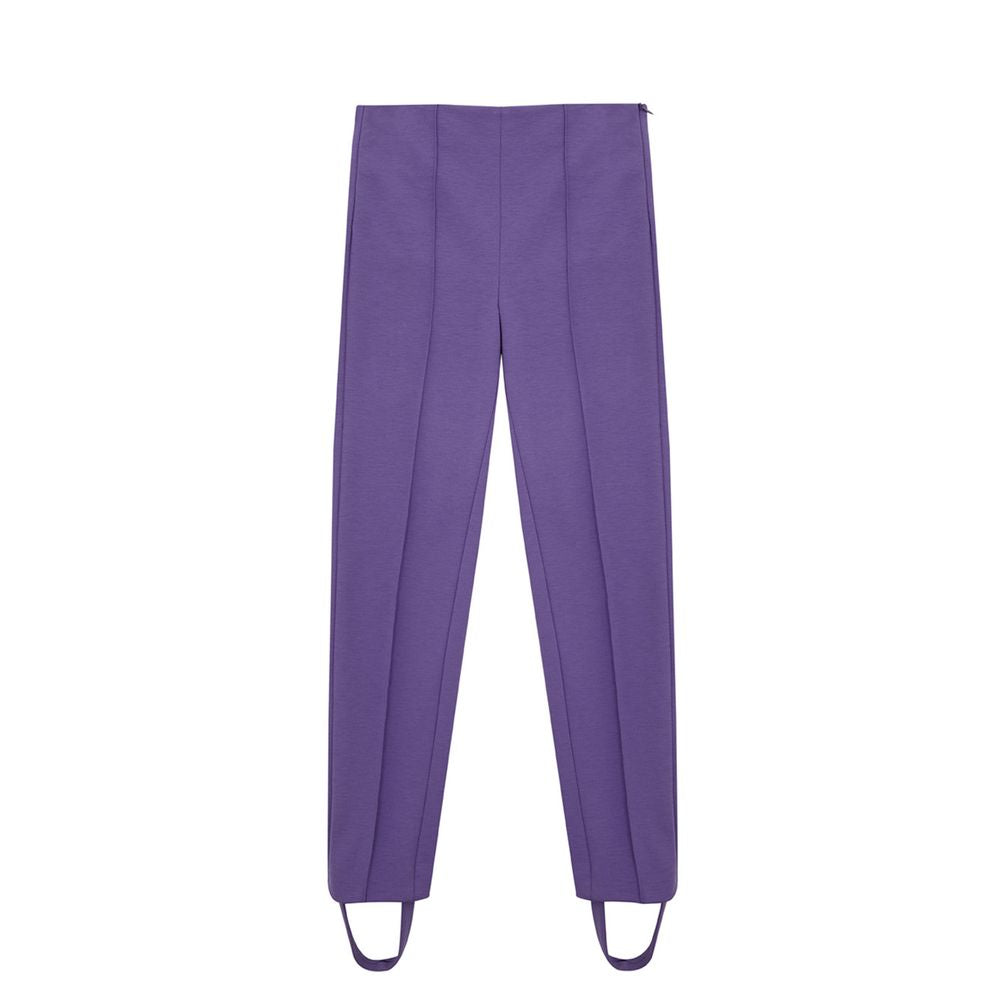 Pantalon Viscose Élégant Violet Lardini - Design Italien Luxueux
