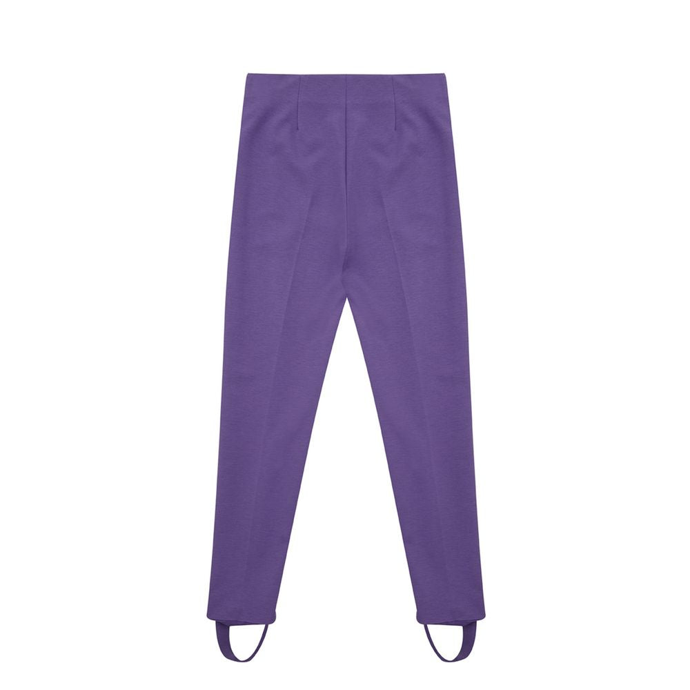 Pantalon Viscose Élégant Violet Lardini - Design Italien Luxueux