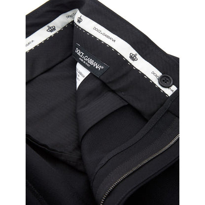 Pantalon noir élégant en polyester pour homme de Dolce &amp; Gabbana