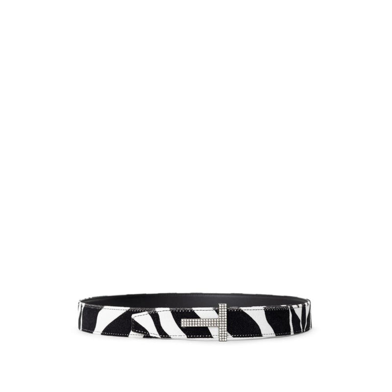 Tom Ford Black And White Leather Belt - Elegant Accessory