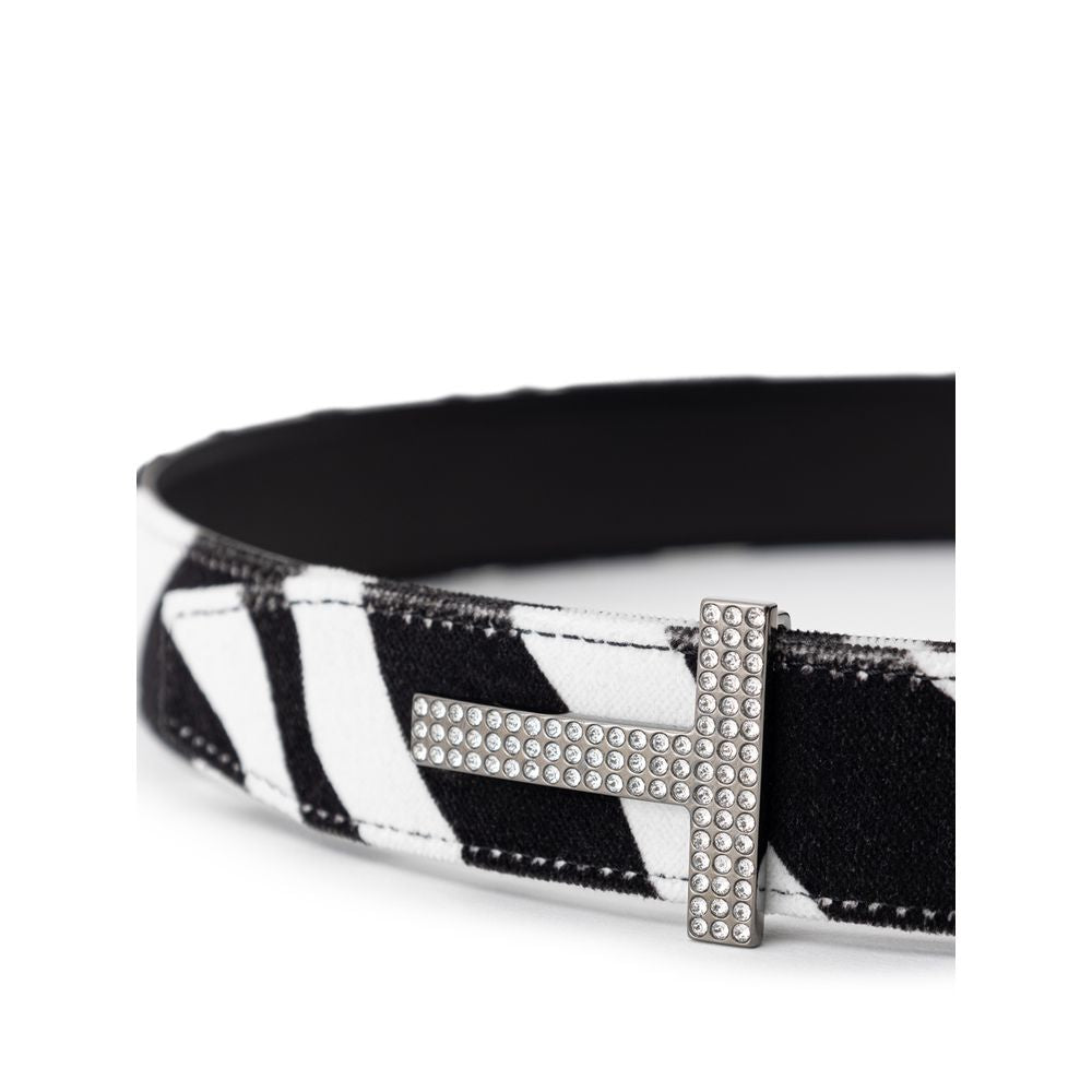 Ceinture en Cuir Noir et Blanc Tom Ford - Accessoire Élégant