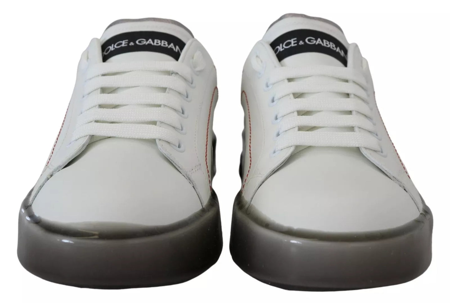 Dolce & Gabbana White Leather Portofino Sneakers Shoes