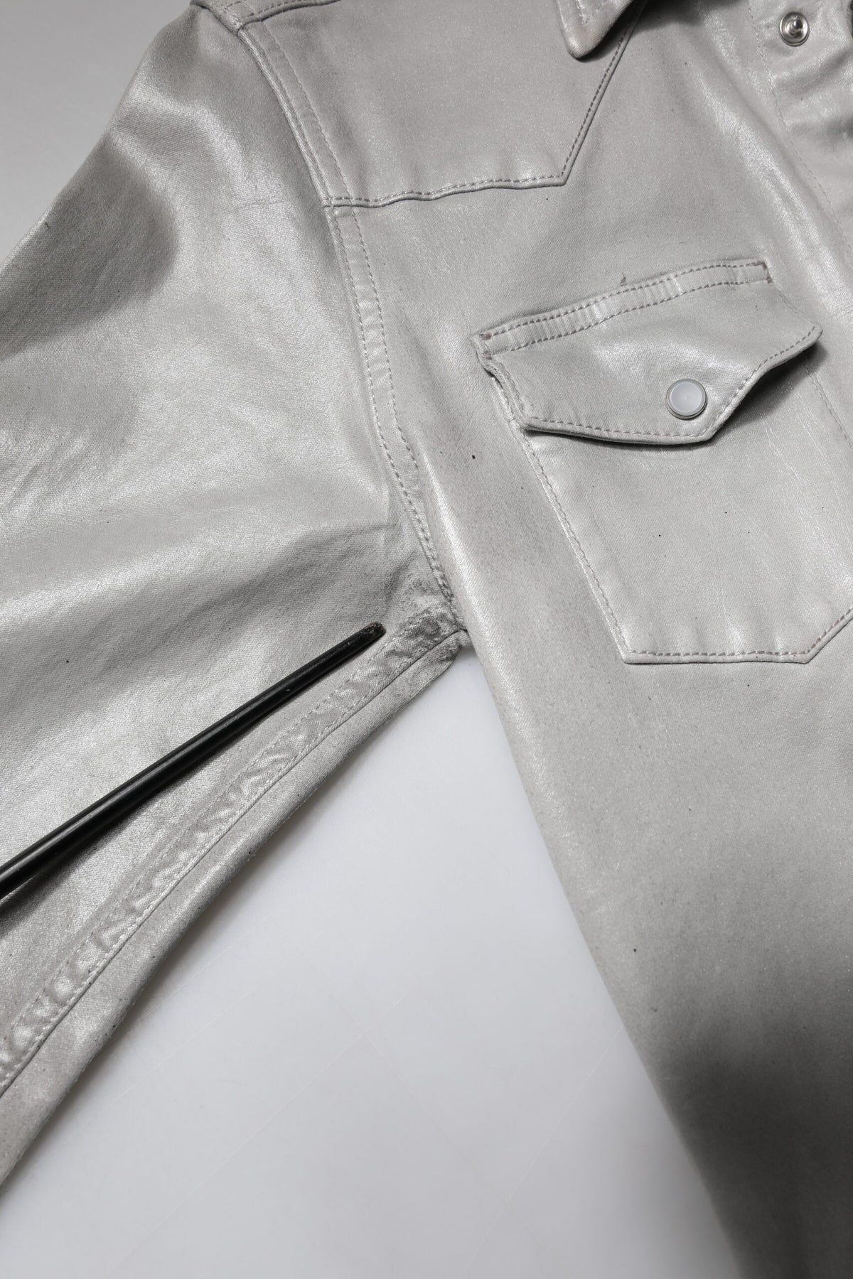 Chemise en coton à boutons, gris métallisé, Dolce &amp; Gabbana