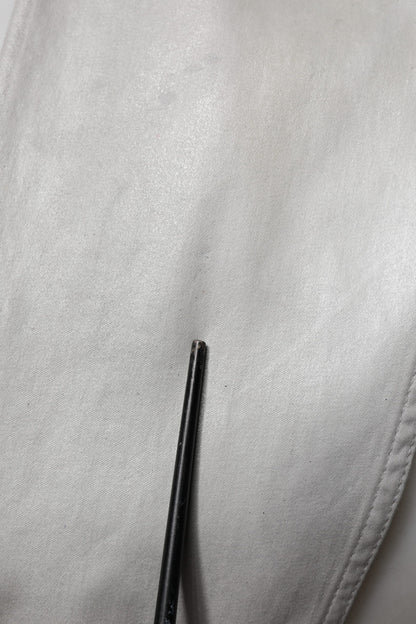 Dolce & Gabbana Metallic Gray Cotton Button Down Shirt