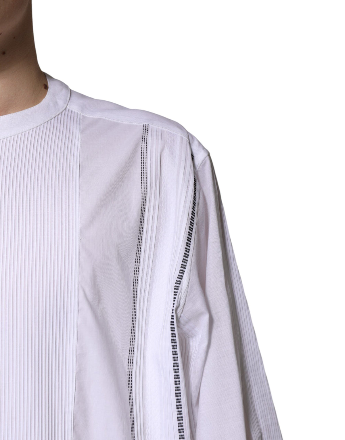 Chemise à manches longues en coton blanc à boutons de Dolce &amp; Gabbana