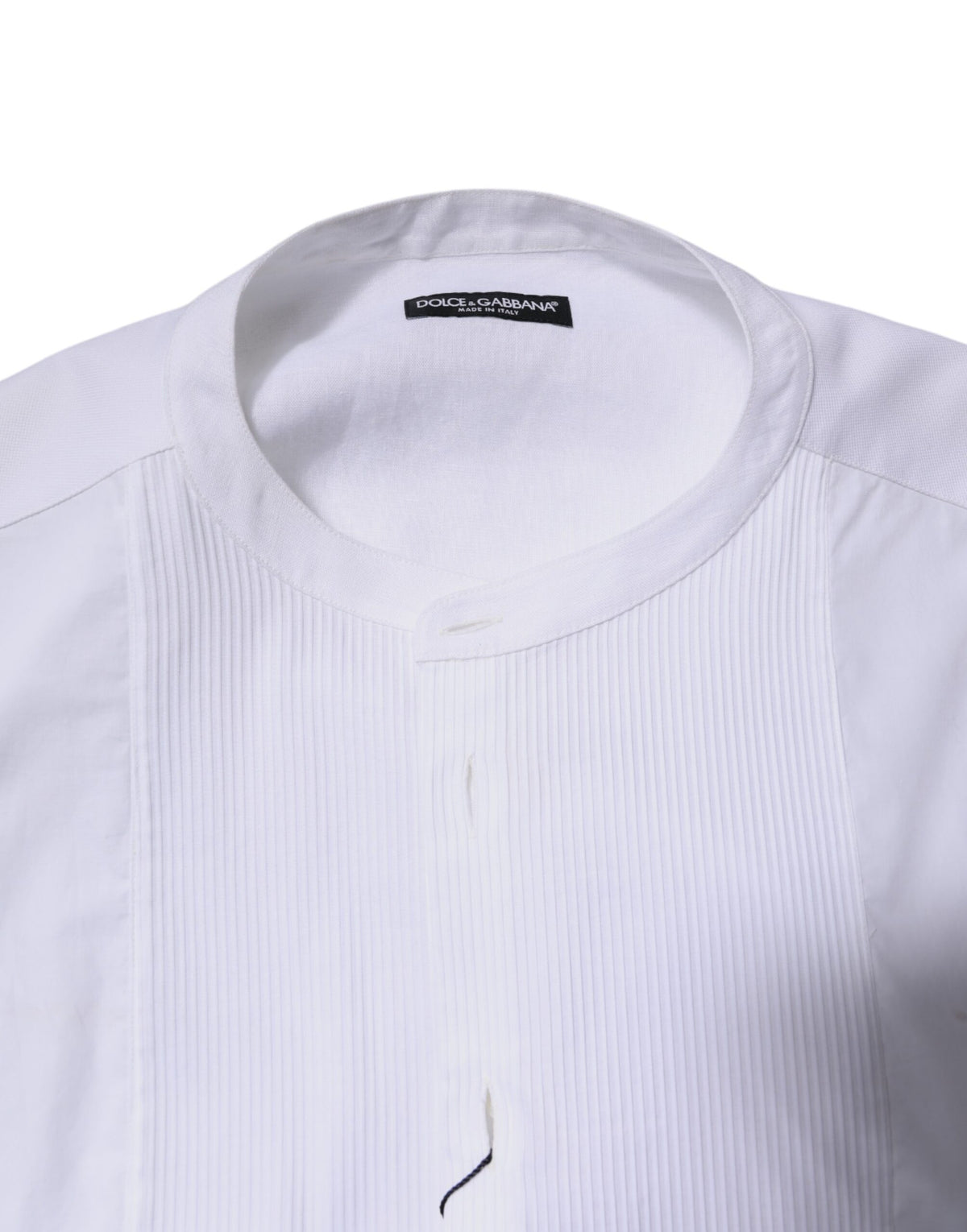 Chemise à manches longues en coton blanc à boutons de Dolce &amp; Gabbana