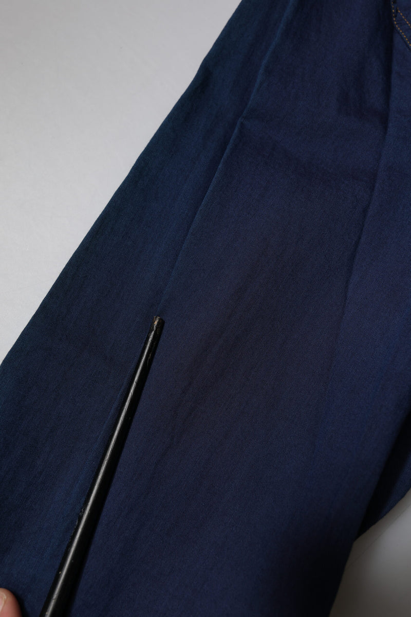 Dolce &amp; Gabbana donkerblauwe katoenen, gouden, formele overhemdjurk