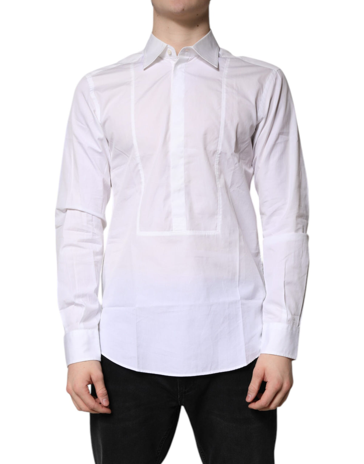 Chemise habillée à col blanc en coton de Dolce &amp; Gabbana