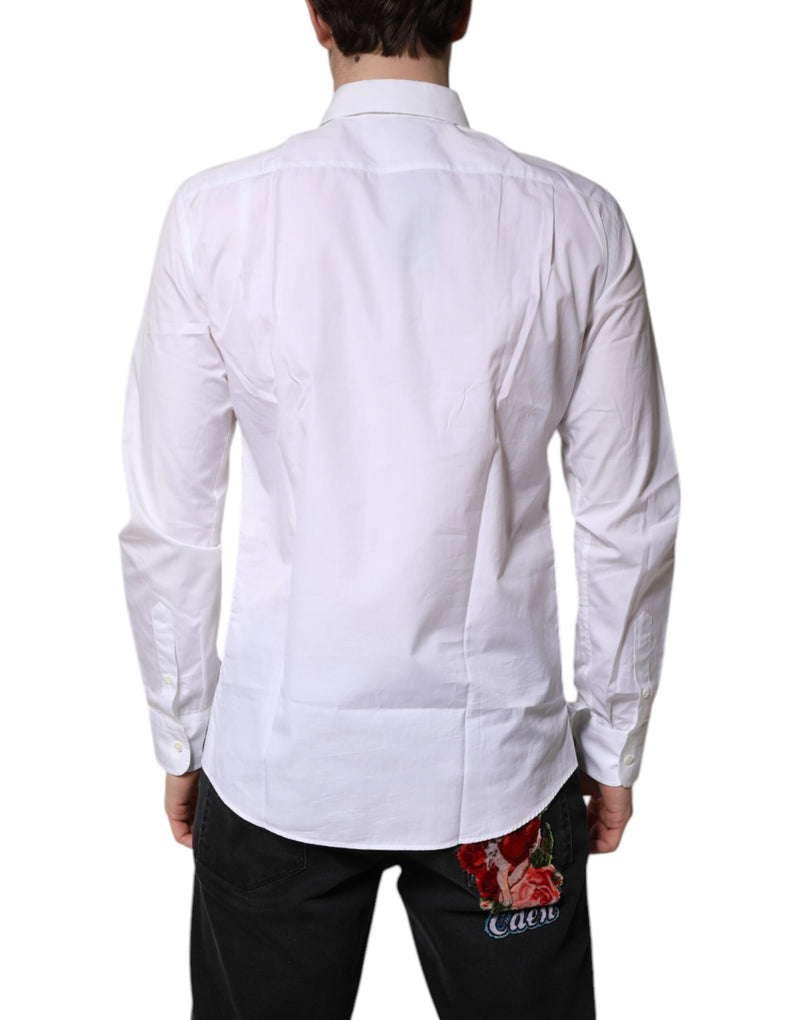 Dolce &amp; Gabbana wit katoenen overhemd met kraag, formeel.