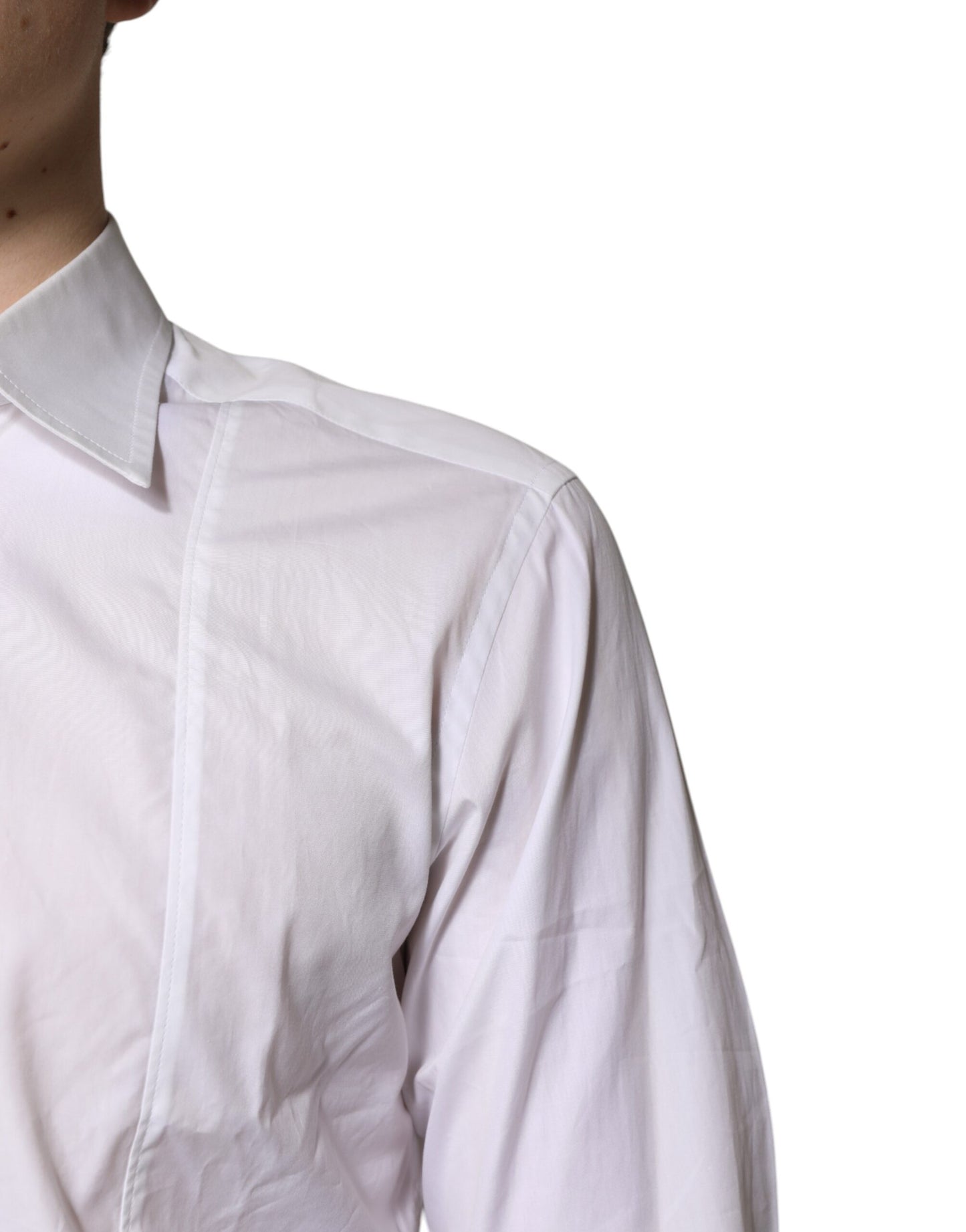 Dolce & Gabbana White Cotton Collared Dress Formal Shirt