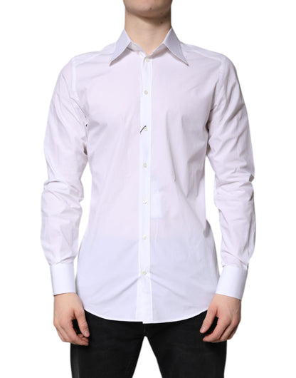 Chemise habillée blanche en coton doré Dolce &amp; Gabbana