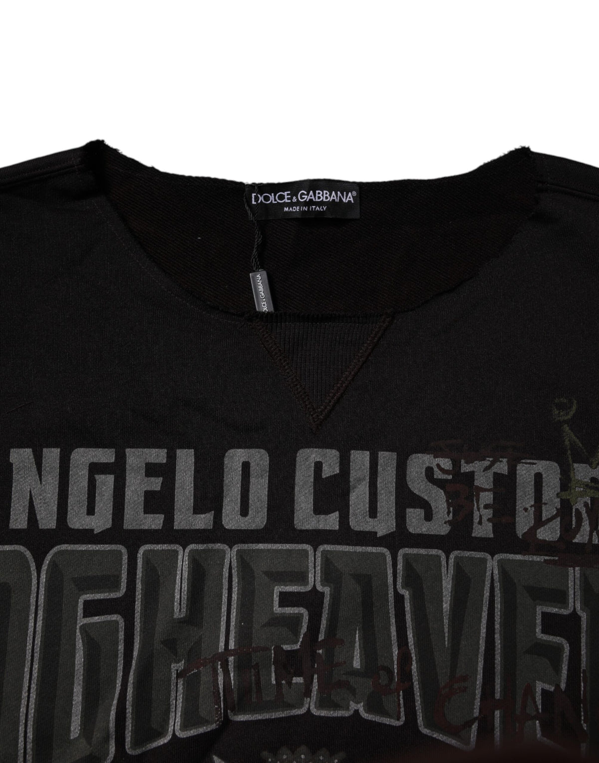 Pull en jersey à col rond noir DG Heaven de Dolce &amp; Gabbana