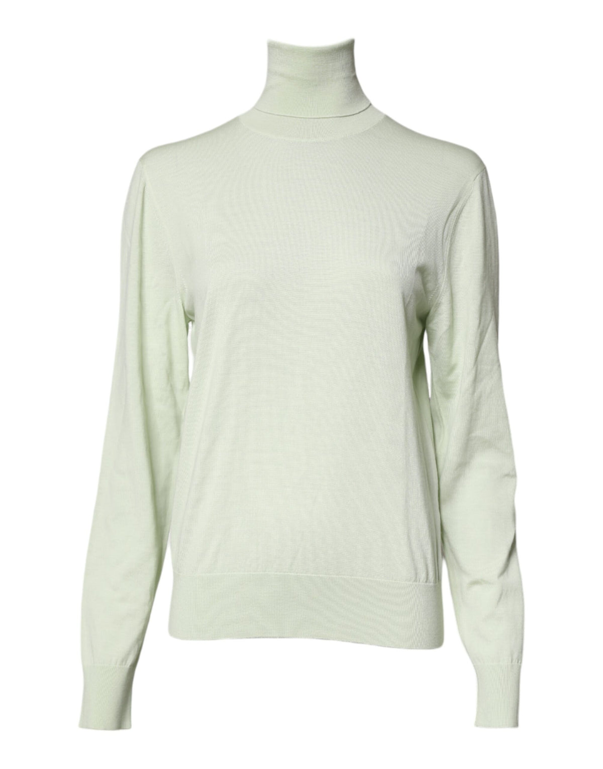Pull en laine à col montant vert clair de Dolce &amp; Gabbana