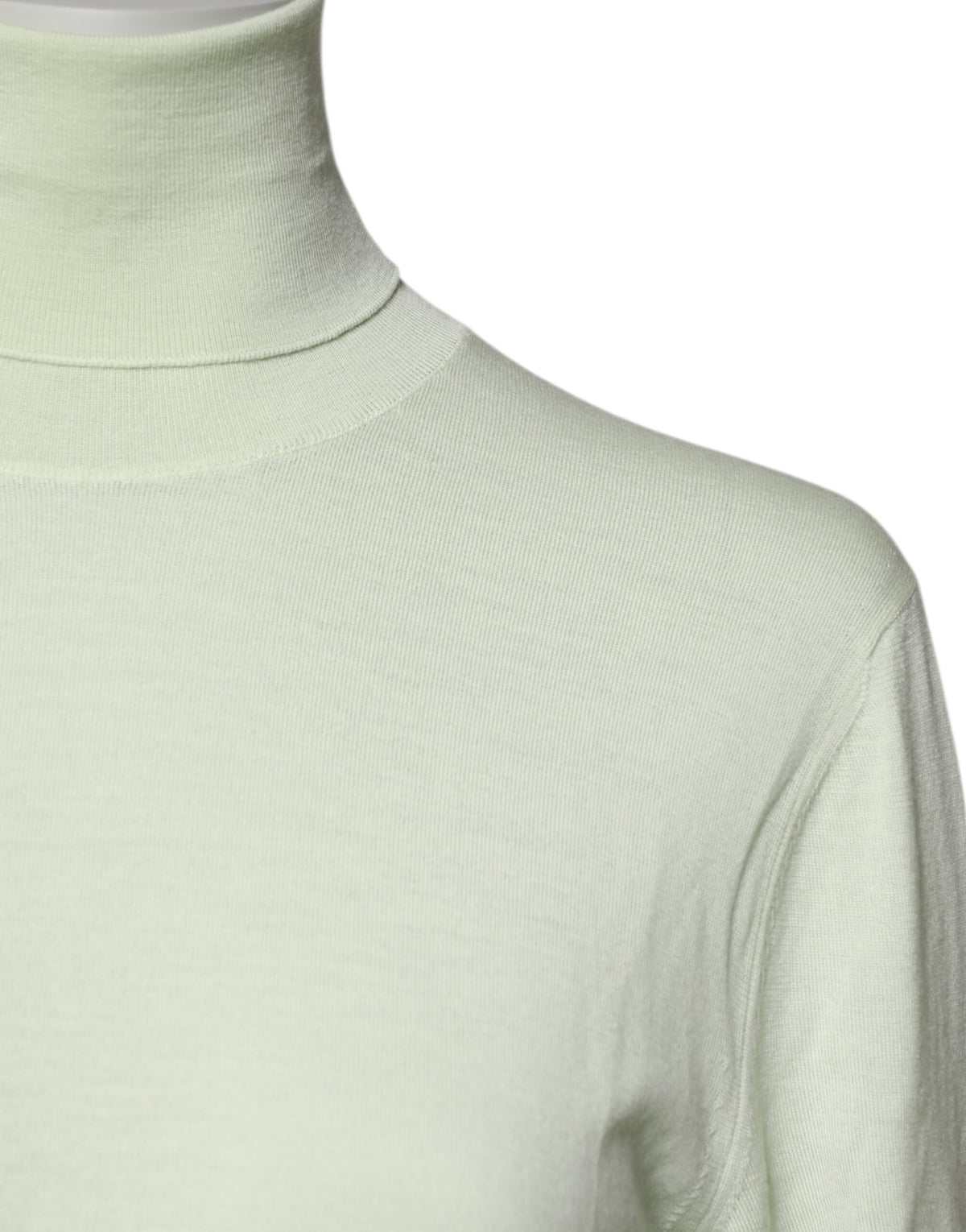 Pull en laine à col montant vert clair de Dolce &amp; Gabbana
