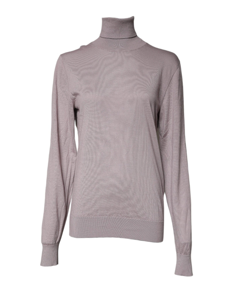 Pull en cachemire à col montant brun de Dolce &amp; Gabbana