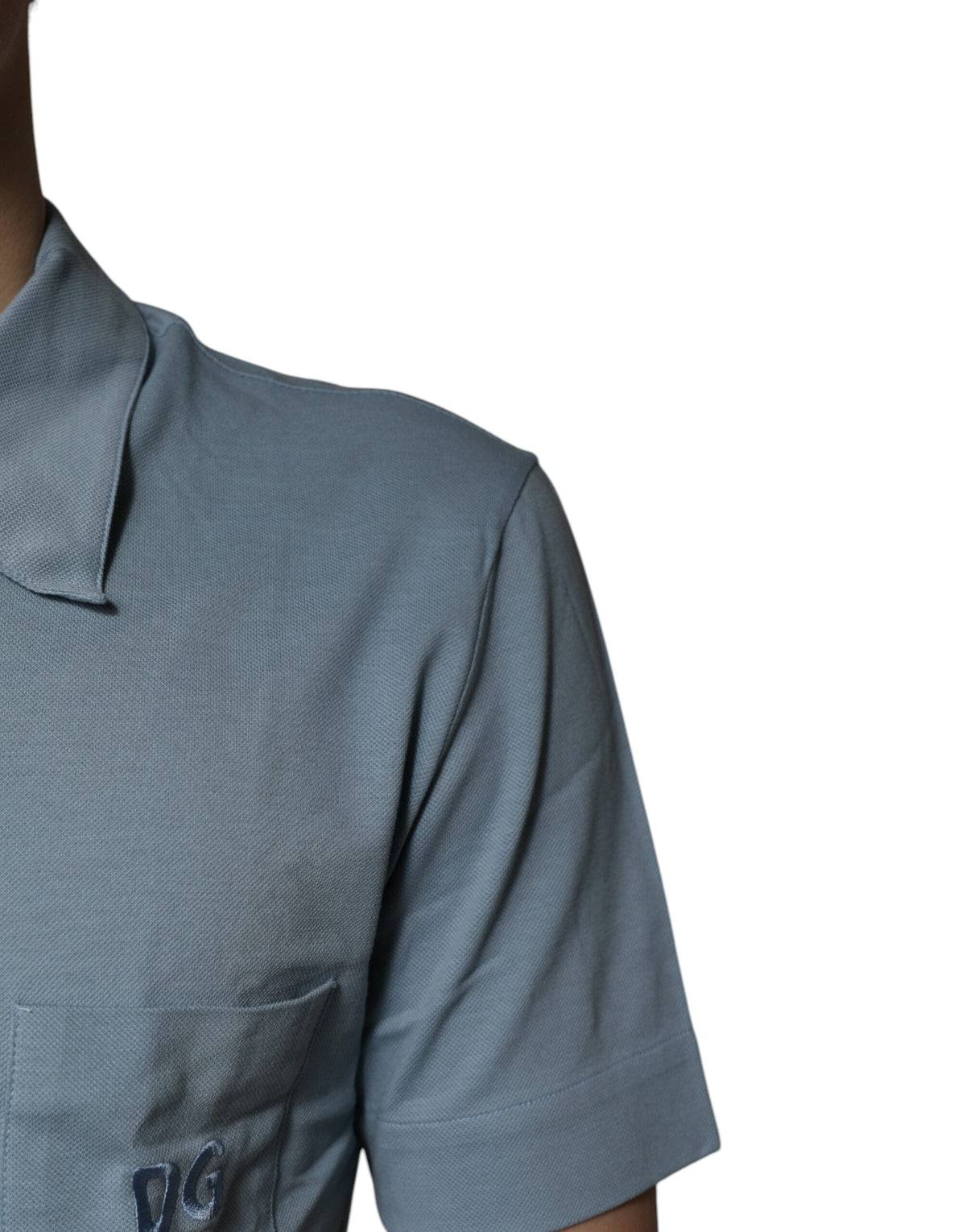 Polo homme décontracté en coton bleu à boutons Dolce &amp; Gabbana