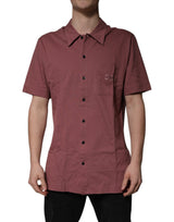 Chemise polo casual à boutons pour homme, rose foncé, Dolce &amp; Gabbana