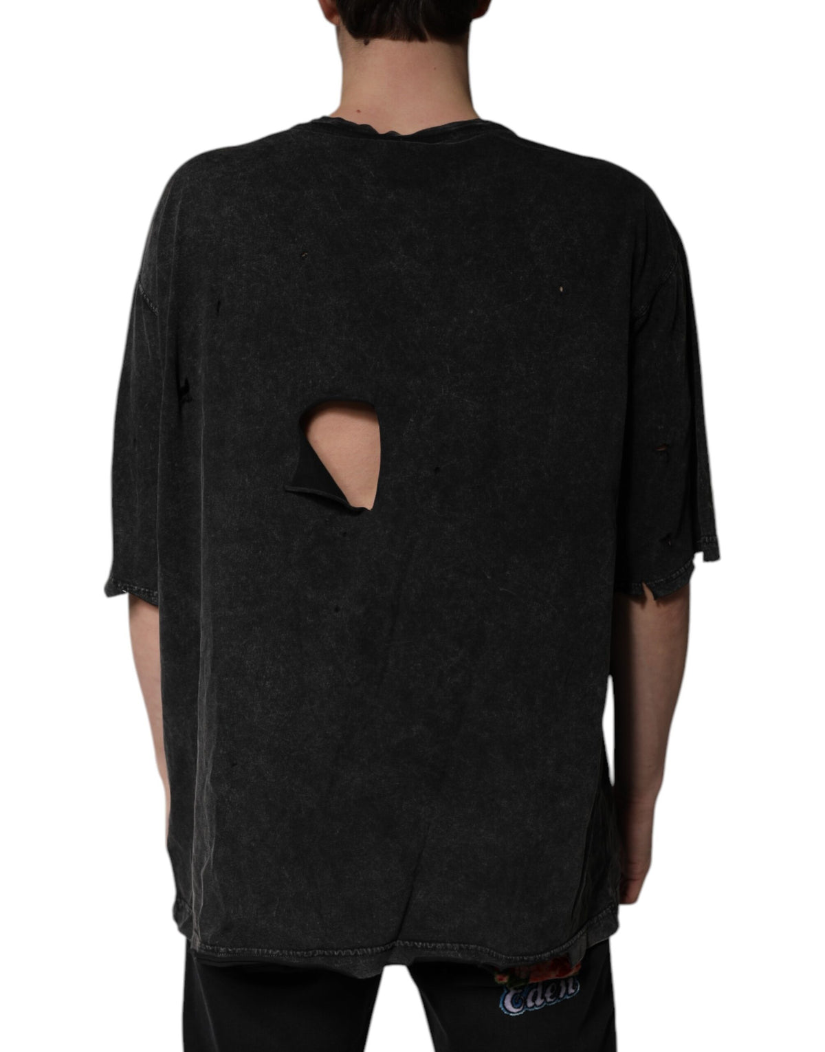 T-shirt en coton à col rond noir avec imprimé graphique de Dolce &amp; Gabbana