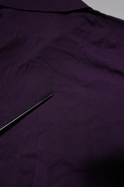 T-shirt polo à col en cachemire violet de Dolce &amp; Gabbana