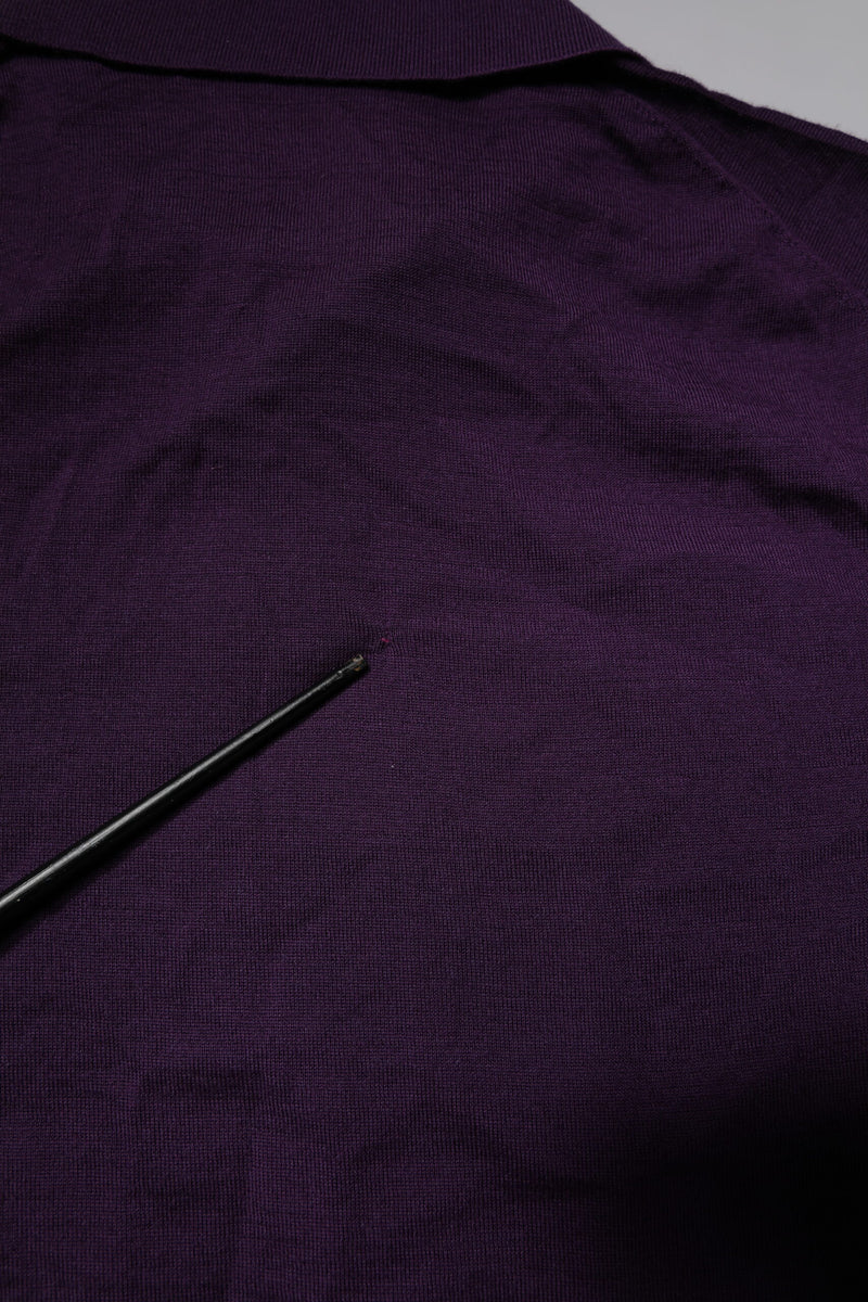 T-shirt polo à col en cachemire violet de Dolce &amp; Gabbana